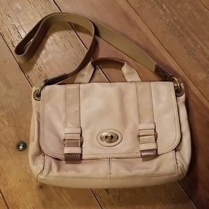 Fossil leather large messenger bag